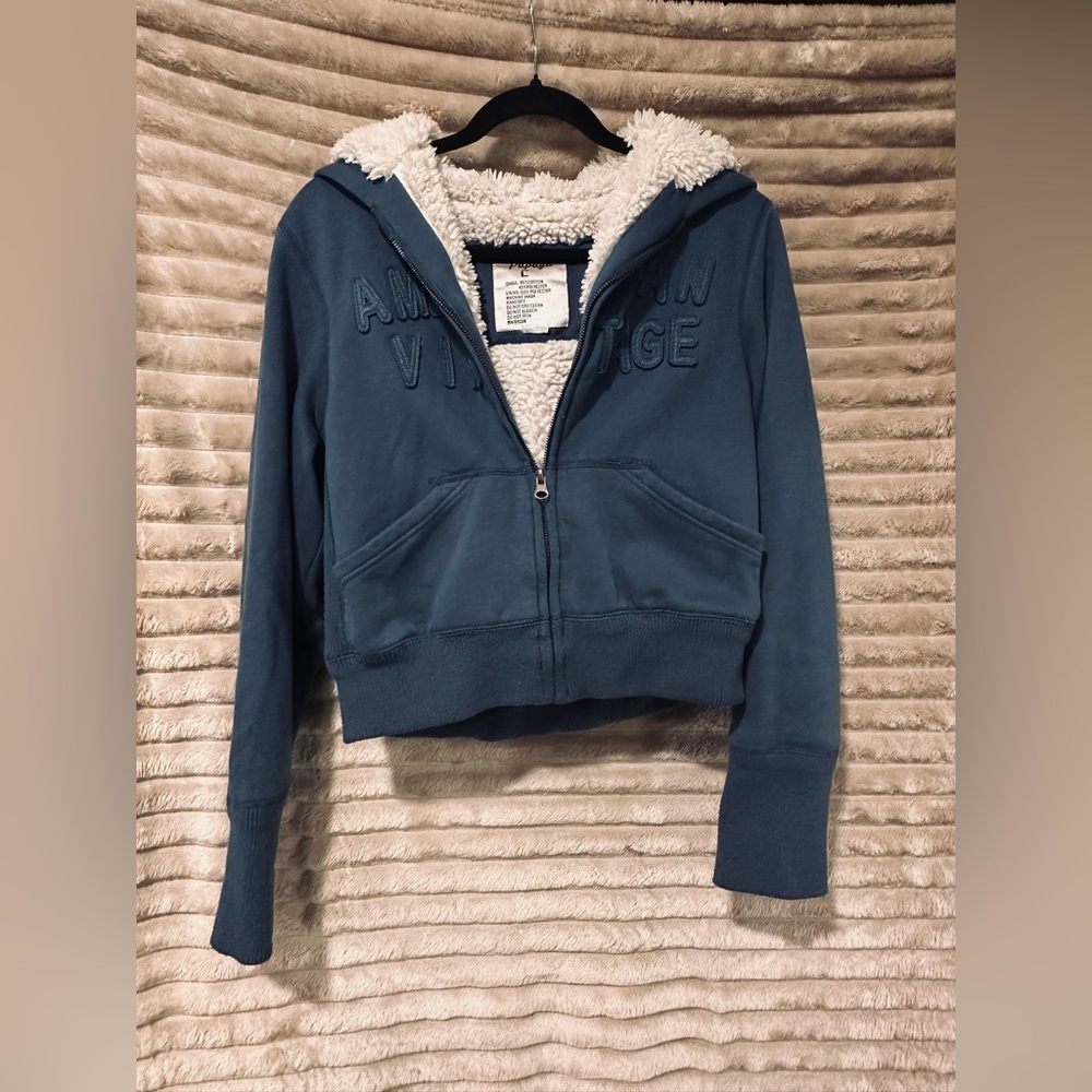 Papaya Blue Hooded Teddy-Lined Zip Jacket